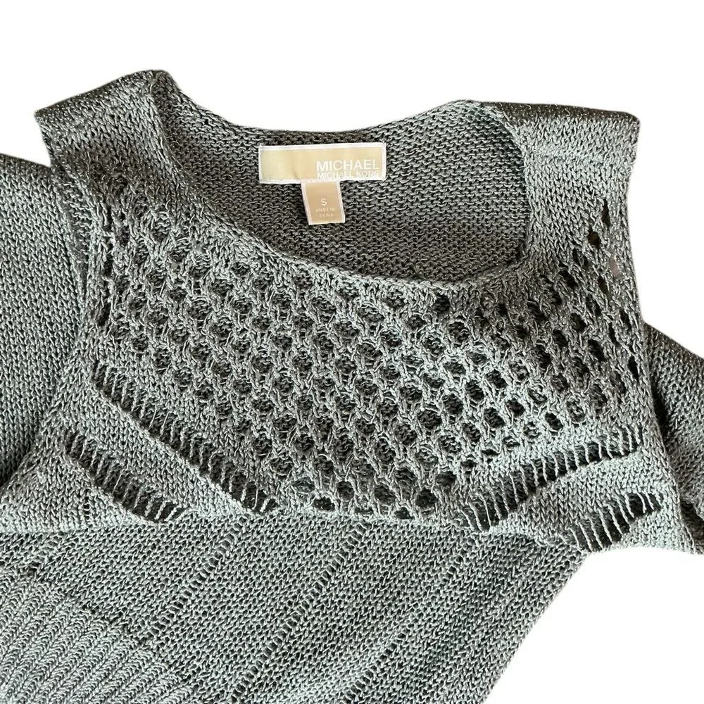 Michael Kors Knit Tank Top Sage Green Sleeveless Tunic Size S